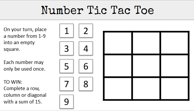 Number Tic Tac Toe